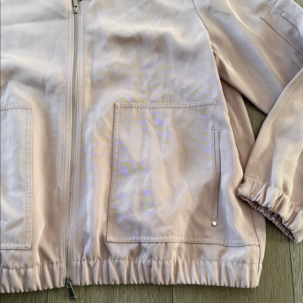 Lafayette 148 Womens Pink Quartz Solid Full Zip Bomber Jacket XL NWT - Picture 3 of 7